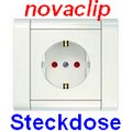 Novaclip Steckdose mit patentiertem Universalrahmen, wei&szlig;